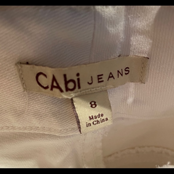 Cabi Lou Lou Straight Stretch White Jeans 763 SZ 8 - Picture 3 of 4